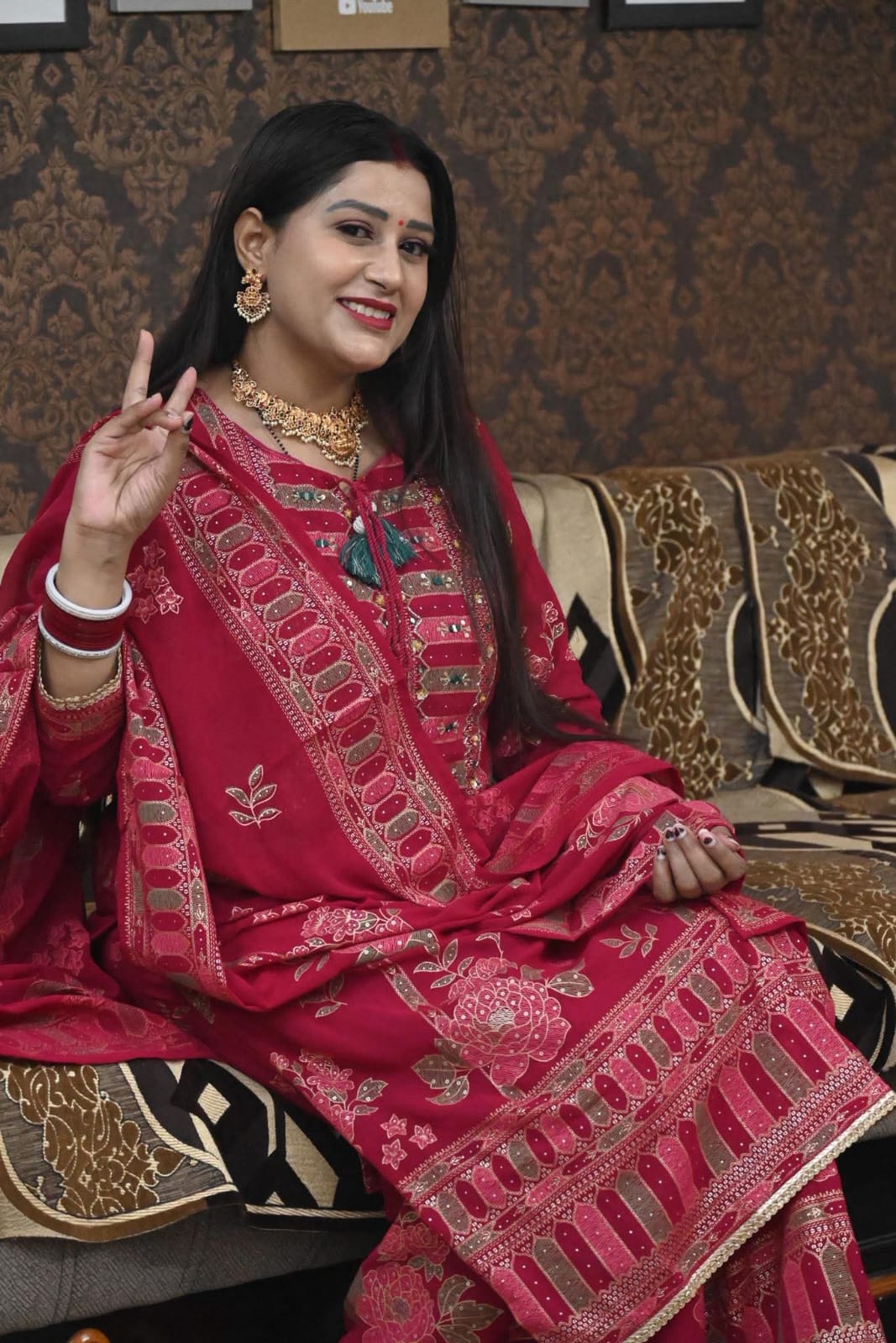 Radymade Three Piece Dubai Cherry | Premium Ladies Set Naogaon